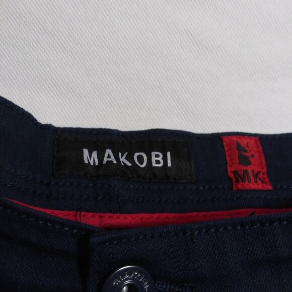 Makobi Prado Biker Jeans with Rip & Repair - Navy M 1786 Size 50X27 - Picture 5 of 9